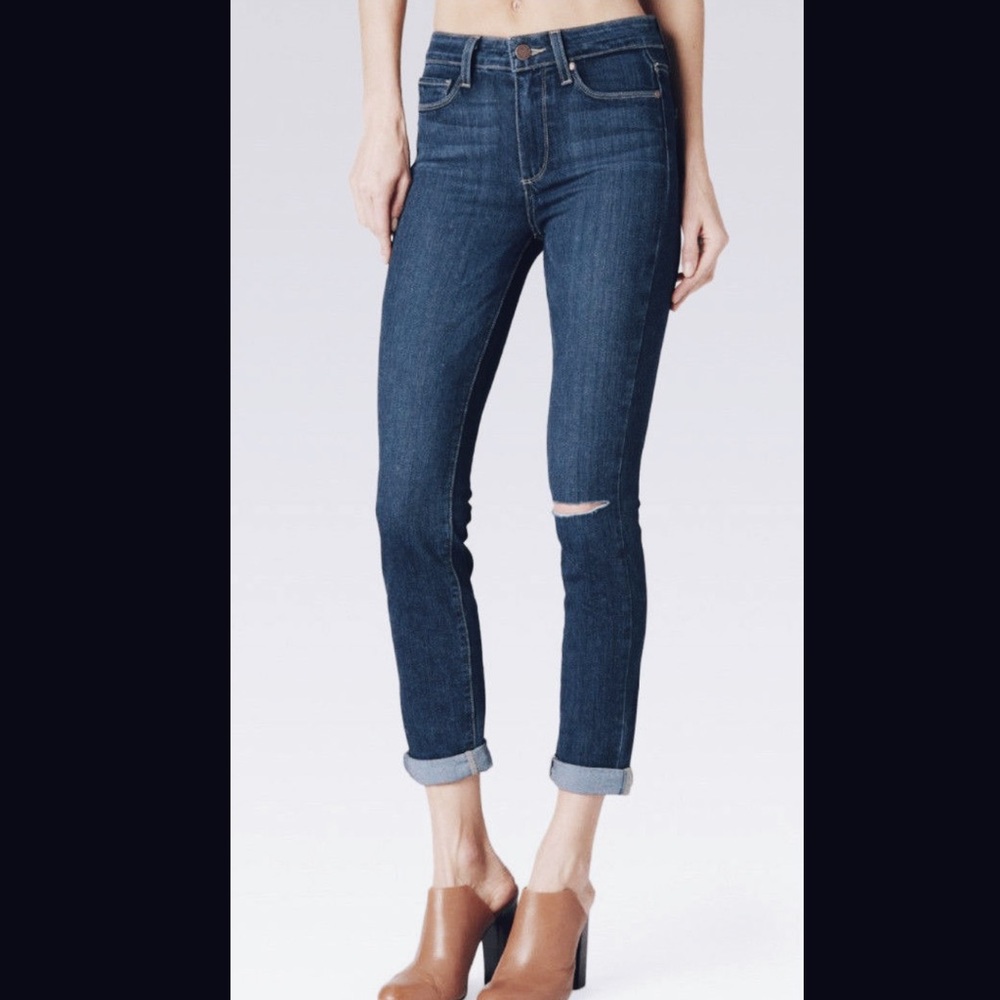 Paige Hoxton High Rise Crop Roll Up Jean